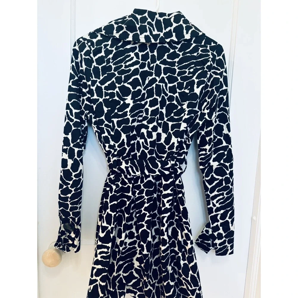 LUII Anthropologie Animal Print Coat Jacket -‎ MEDIUM Short Trench - Runs Small